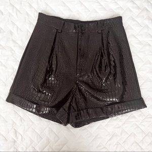 ASOS Faux Croc Leather Shorts NWOT